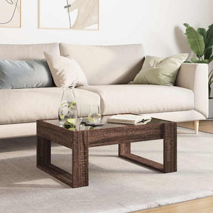 vidaXL Table basse avec LED Infinity aspect chêne marron 70x53x30 cm