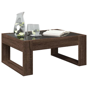 vidaXL Table basse avec LED Infinity aspect chêne marron 70x53x30 cm