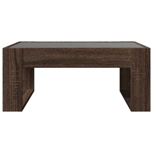 vidaXL Table basse avec LED Infinity aspect chêne marron 70x53x30 cm