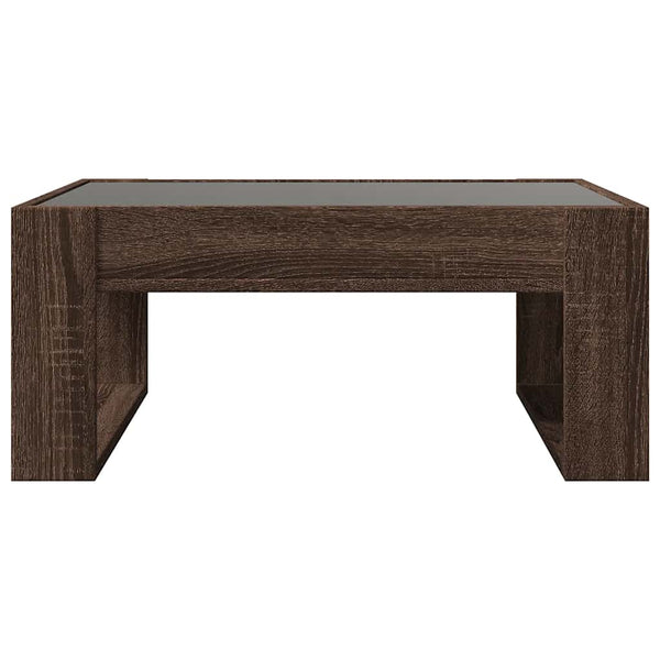 vidaXL Table basse avec LED Infinity aspect chêne marron 70x53x30 cm
