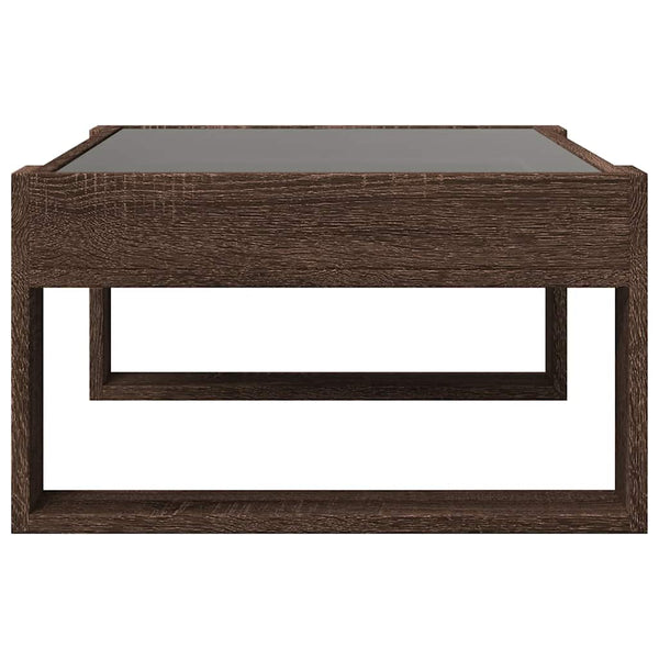 vidaXL Table basse avec LED Infinity aspect chêne marron 70x53x30 cm