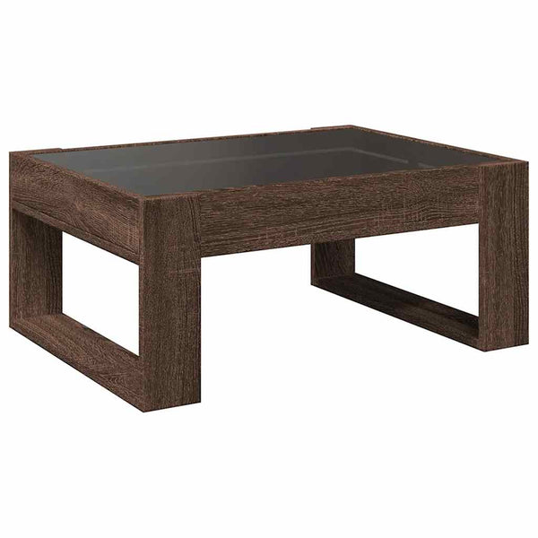 vidaXL Table basse avec LED Infinity aspect chêne marron 70x53x30 cm