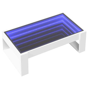 vidaXL Table basse avec LED Infinity Blanc 90x53x30 cm