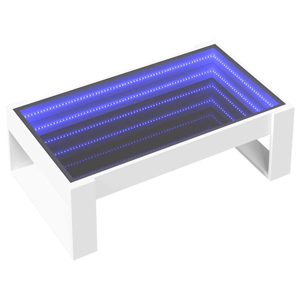 vidaXL Table basse avec LED Infinity Blanc 90x53x30 cm