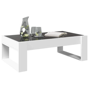 vidaXL Table basse avec LED Infinity Blanc 90x53x30 cm