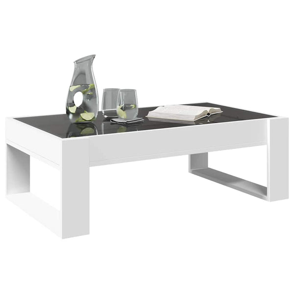 vidaXL Table basse avec LED Infinity Blanc 90x53x30 cm