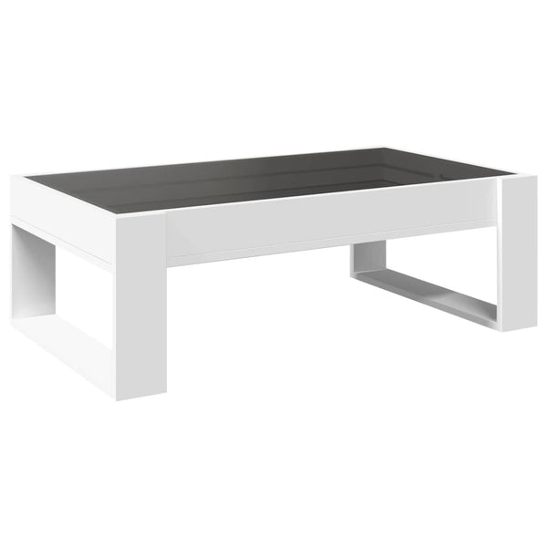 vidaXL Table basse avec LED Infinity Blanc 90x53x30 cm