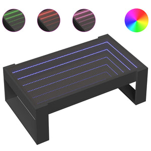 Couchtisch mit Infinity-LED Schwarz 90x53 cm