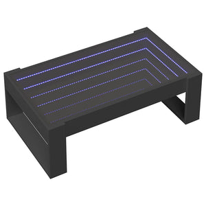 Couchtisch mit Infinity-LED Schwarz 90x53 cm