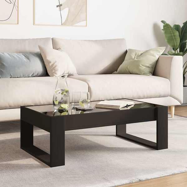 Couchtisch mit Infinity-LED Schwarz 90x53 cm