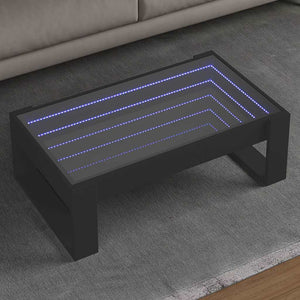Couchtisch mit Infinity-LED Schwarz 90x53 cm