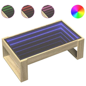 vidaXL Table basse à LED Infinity Chêne Sonoma 90x53x30 cm