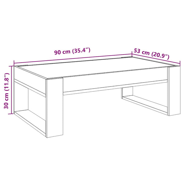 vidaXL Table basse à LED Infinity Chêne Sonoma 90x53x30 cm