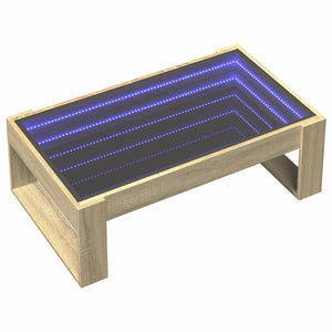 vidaXL Table basse à LED Infinity Chêne Sonoma 90x53x30 cm
