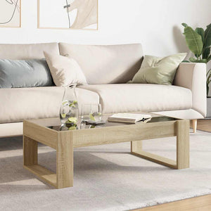vidaXL Table basse à LED Infinity Chêne Sonoma 90x53x30 cm