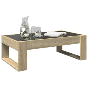 vidaXL Table basse à LED Infinity Chêne Sonoma 90x53x30 cm