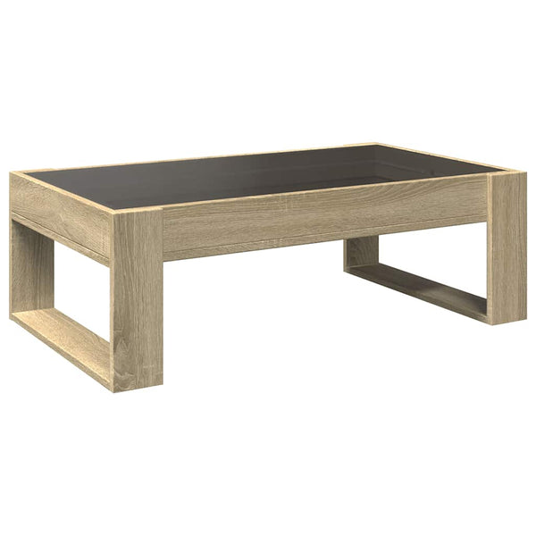 vidaXL Table basse à LED Infinity Chêne Sonoma 90x53x30 cm