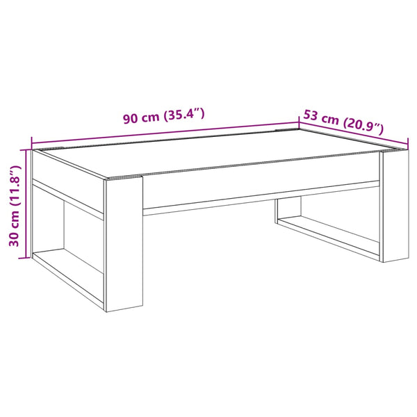 LED Couchtisch Betongrau 90x53 cm