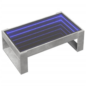 LED Couchtisch Betongrau 90x53 cm
