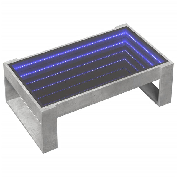 LED Couchtisch Betongrau 90x53 cm