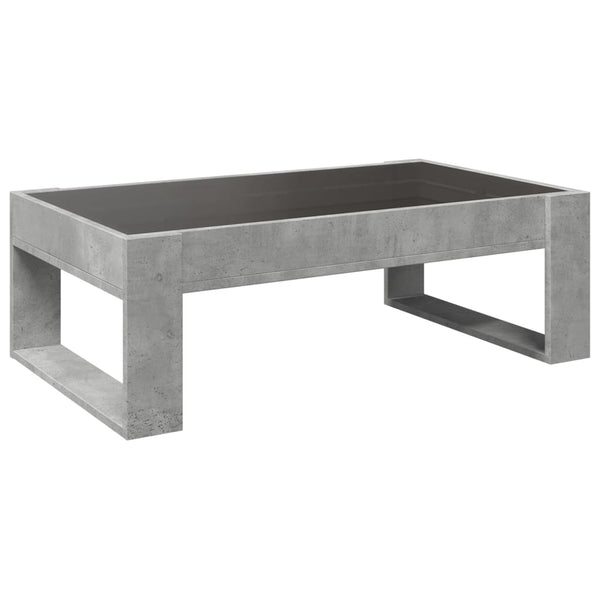 LED Couchtisch Betongrau 90x53 cm