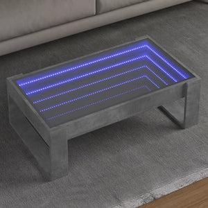 LED Couchtisch Betongrau 90x53 cm