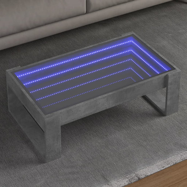 LED Couchtisch Betongrau 90x53 cm