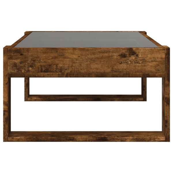 vidaXL Table basse avec LED Infinity chêne fumé 90x53x30 cm
