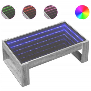 vidaXL Table basse avec LED Infinity Gris Sonoma 90x53x30 cm