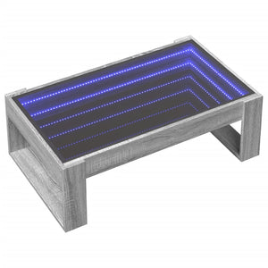 vidaXL Table basse avec LED Infinity Gris Sonoma 90x53x30 cm