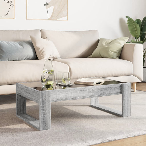 vidaXL Table basse avec LED Infinity Gris Sonoma 90x53x30 cm