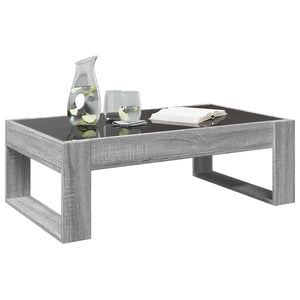 vidaXL Table basse avec LED Infinity Gris Sonoma 90x53x30 cm