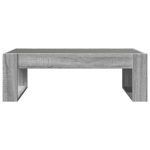 vidaXL Table basse avec LED Infinity Gris Sonoma 90x53x30 cm
