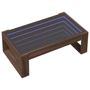 vidaXL Table basse avec LED Infinity aspect chêne marron 90x53x30 cm