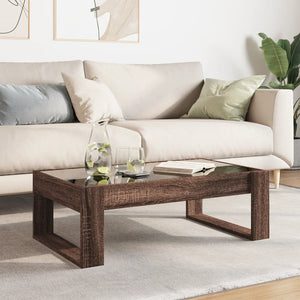 vidaXL Table basse avec LED Infinity aspect chêne marron 90x53x30 cm