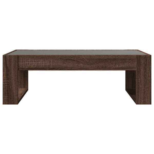 vidaXL Table basse avec LED Infinity aspect chêne marron 90x53x30 cm