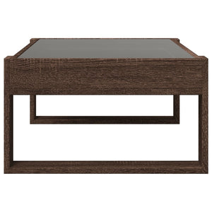 vidaXL Table basse avec LED Infinity aspect chêne marron 90x53x30 cm