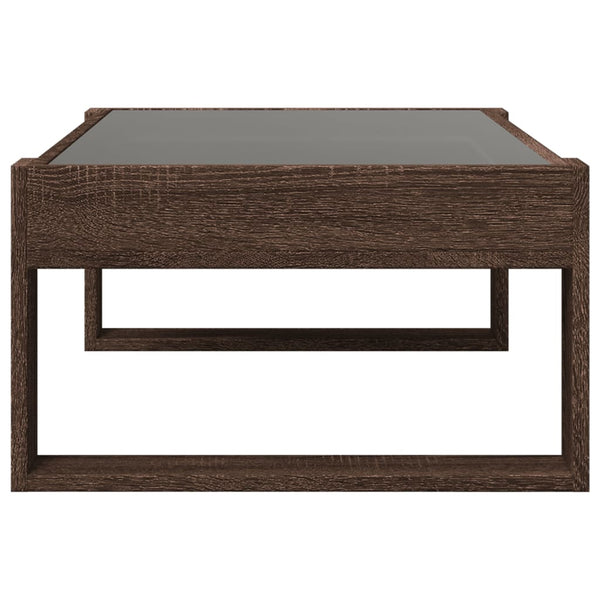 vidaXL Table basse avec LED Infinity aspect chêne marron 90x53x30 cm