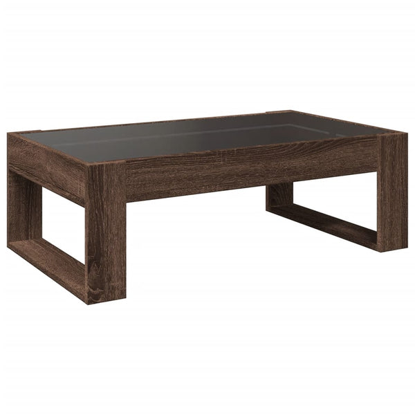 vidaXL Table basse avec LED Infinity aspect chêne marron 90x53x30 cm