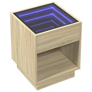 vidaXL Table basse avec LED Infinity chêne sonoma 40x40x50 cm