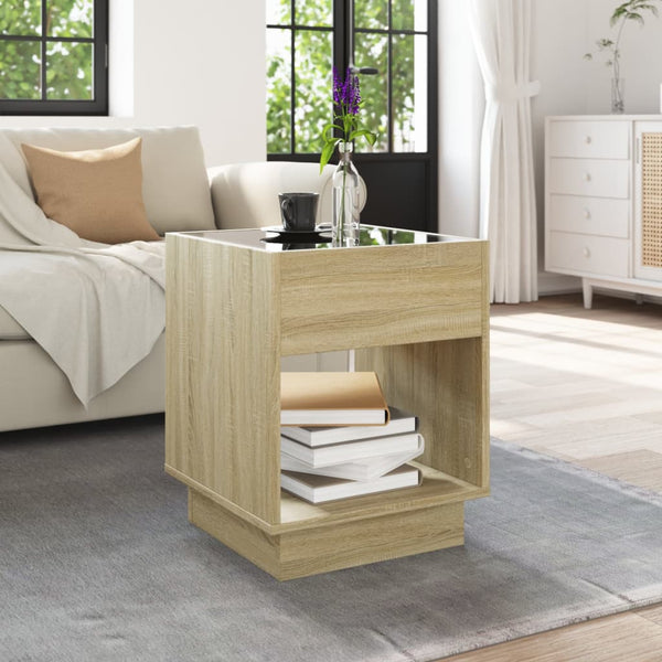 vidaXL Table basse avec LED Infinity chêne sonoma 40x40x50 cm