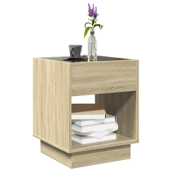 vidaXL Table basse avec LED Infinity chêne sonoma 40x40x50 cm