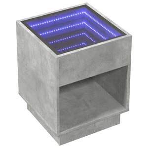 LED Couchtisch Betongrau 40x40x50 cm