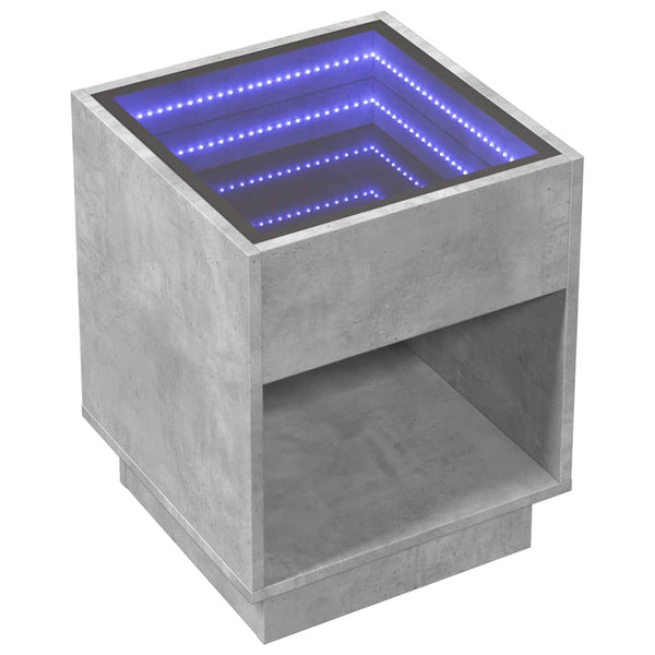 LED Couchtisch Betongrau 40x40x50 cm