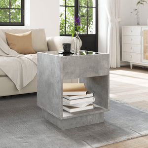 LED Couchtisch Betongrau 40x40x50 cm