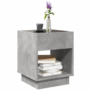 LED Couchtisch Betongrau 40x40x50 cm