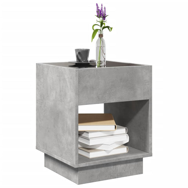 LED Couchtisch Betongrau 40x40x50 cm