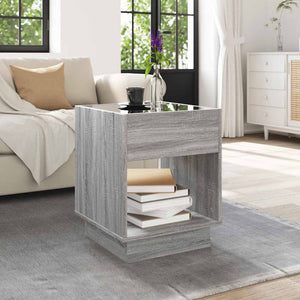 vidaXL Table basse à LED Infinity Gris Sonoma 40x40x50 cm