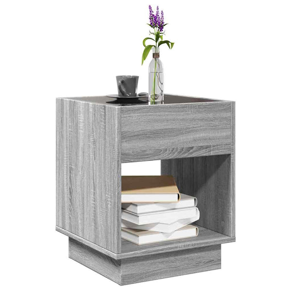 vidaXL Table basse à LED Infinity Gris Sonoma 40x40x50 cm