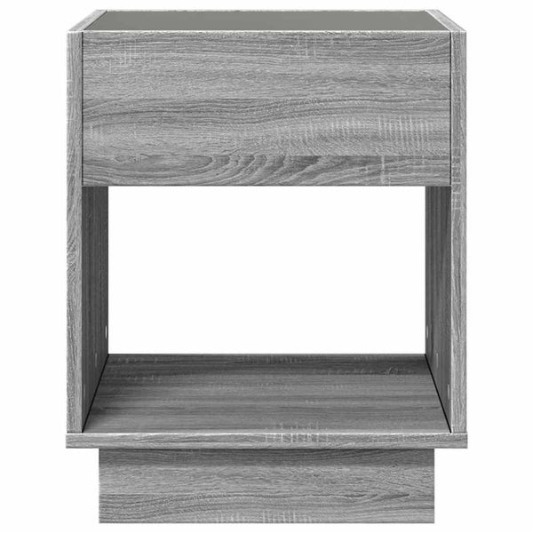 vidaXL Table basse à LED Infinity Gris Sonoma 40x40x50 cm